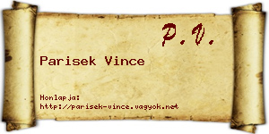 Parisek Vince névjegykártya
